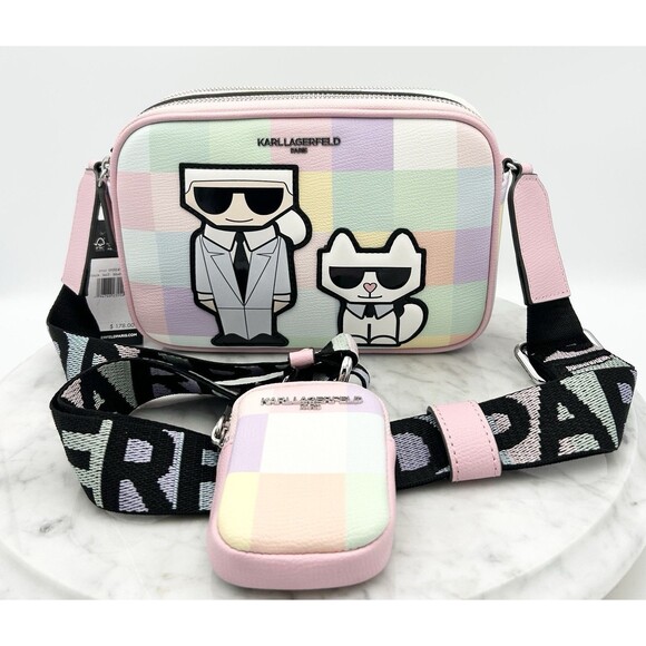 Karl Lagerfeld Handbags - Karl Lagerfeld Crossbody Multi Blush Pastel Camera Bag Purse & Mini Wallet NWT